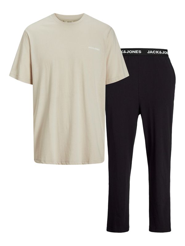 JACK & JONES JACK & JONES Dolga pižama 'JACEVEREST'  bež / črna / bela