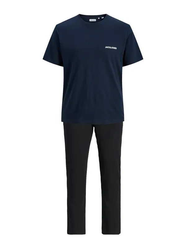 JACK & JONES JACK & JONES Dolga pižama 'JACEVEREST'  mornarska / črna / bela