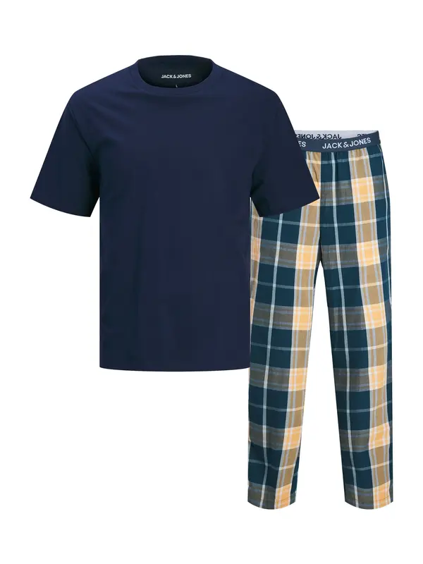 JACK & JONES JACK & JONES Dolga pižama 'JACLUCA'  kremna / mornarska / petrol