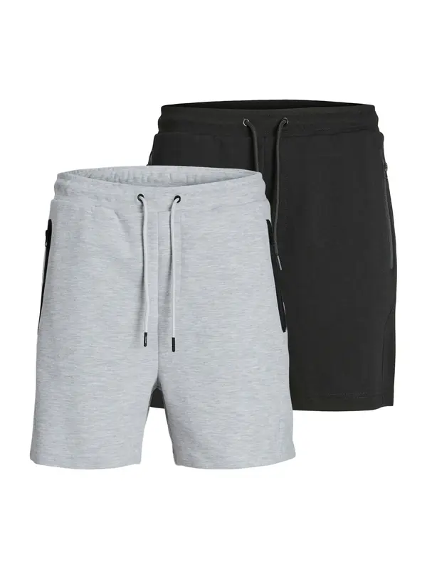JACK & JONES JACK & JONES Hlače 'JPSTGORDON FUSION'  pegasto siva / črna