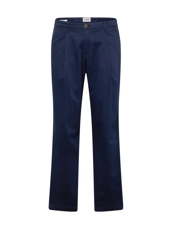 JACK & JONES JACK & JONES Hlače z naborki 'BILL BOWIE'  mornarska