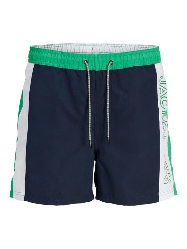 Jack & Jones Junior Jack & Jones Junior Kratke kopalne hlače 'FIJI'  mornarska / travnato zelena / bela
