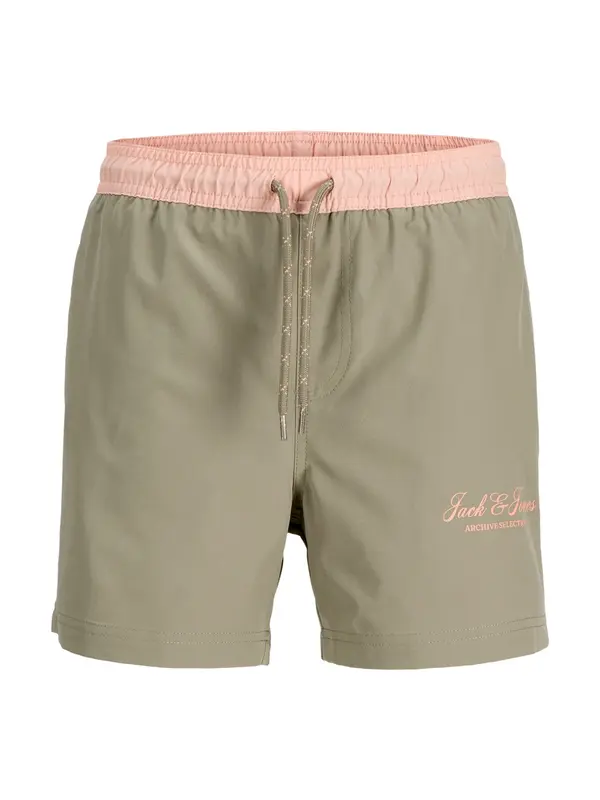 Jack & Jones Junior Jack & Jones Junior Kratke kopalne hlače 'JPSTMaui Archive'  siva / pastelno roza