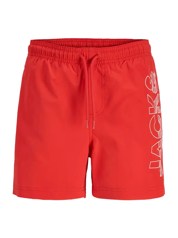 Jack & Jones Junior Jack & Jones Junior Kratke kopalne hlače 'JPSTMaui Wave'  rdeča / bela