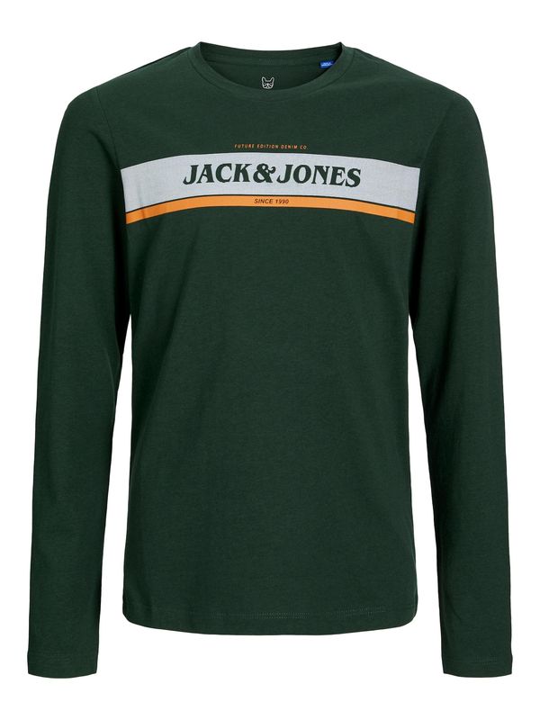 Jack & Jones Junior Jack & Jones Junior Majica 'Alex'  temno zelena / svetlo oranžna / bela