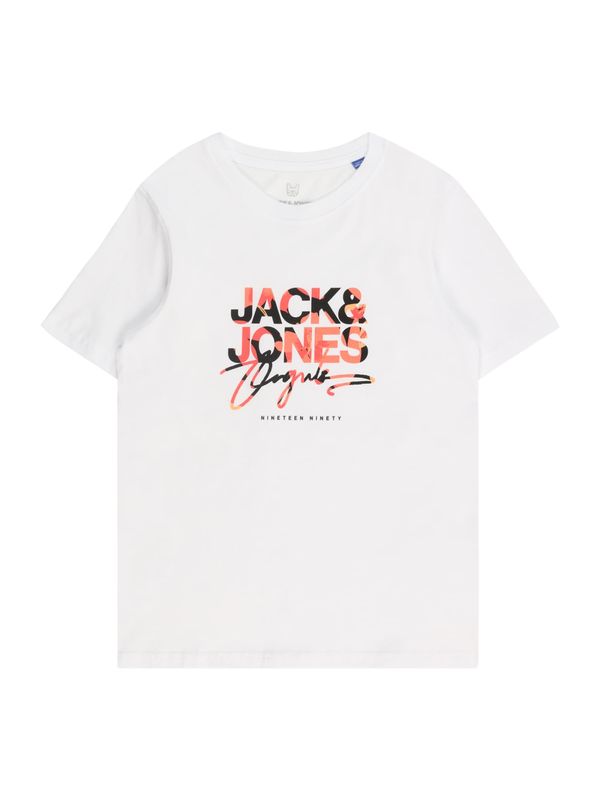 Jack & Jones Junior Jack & Jones Junior Majica 'ARUBA'  oranžna / črna / bela