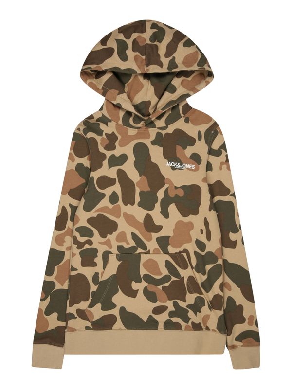 Jack & Jones Junior Jack & Jones Junior Majica 'CAMO'  šampanjec / rjava / travnato zelena / bela