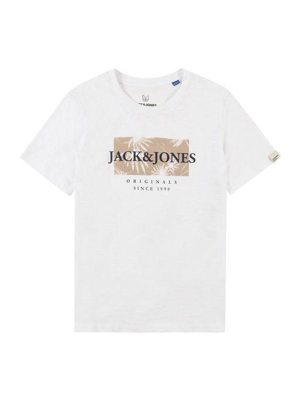 Jack & Jones Junior Jack & Jones Junior Majica 'CRAYON'  chamois / mornarska / bela