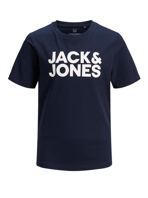 Jack & Jones Junior Jack & Jones Junior Majica 'Ecorp'  mornarska / naravno bela