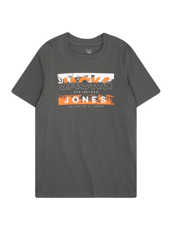 Jack & Jones Junior Jack & Jones Junior Majica 'JCOKONTA'  temno siva / oranžna / bela