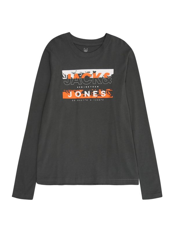 Jack & Jones Junior Jack & Jones Junior Majica 'JCOKONTA'  temno siva / temno oranžna / bela