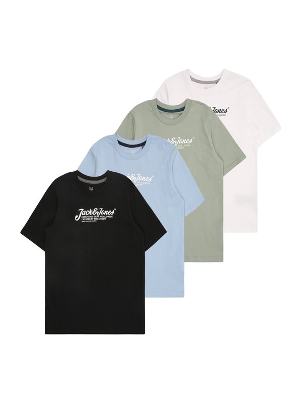 Jack & Jones Junior Jack & Jones Junior Majica 'JJBEAU'  svetlo modra / pastelno zelena / črna / bela