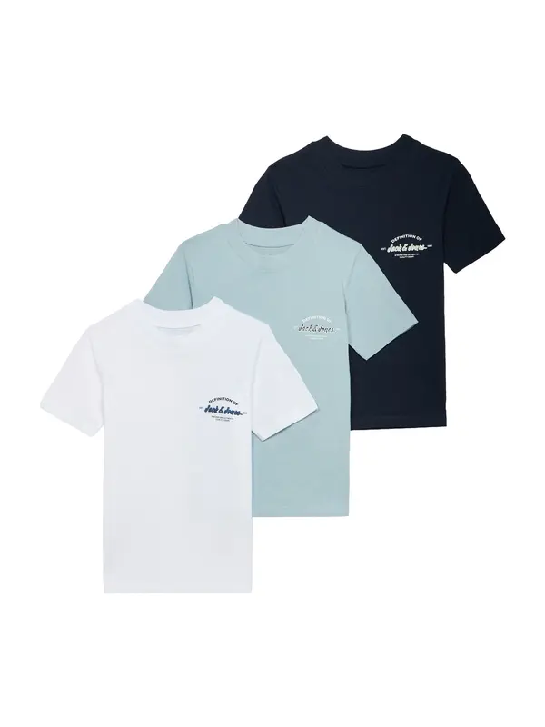 Jack & Jones Junior Jack & Jones Junior Majica 'JJBRANDON'  nočno modra / svetlo modra / bela