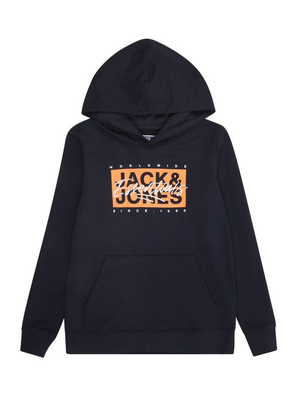 Jack & Jones Junior Jack & Jones Junior Majica 'JJCOLTON'  nočno modra / mandarina / bela