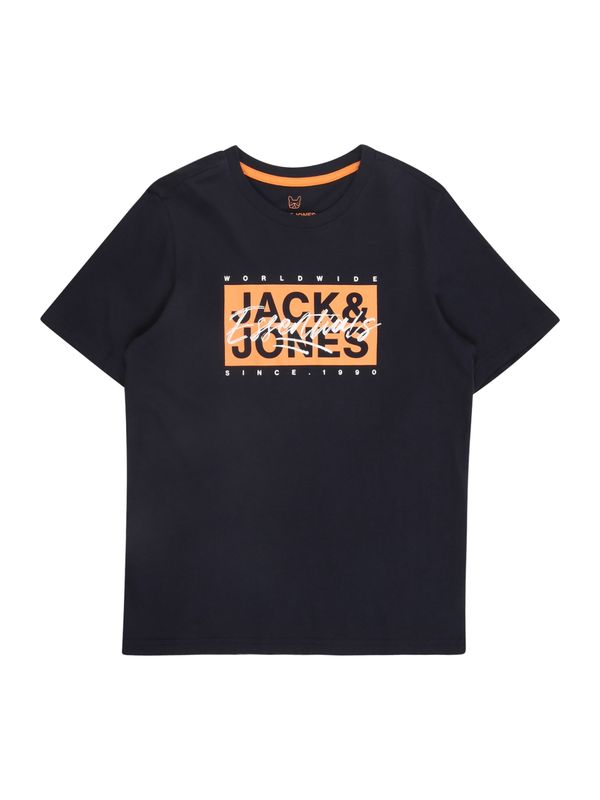 Jack & Jones Junior Jack & Jones Junior Majica 'JJCOLTON'  nočno modra / oranžna / bela