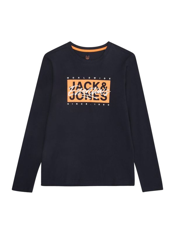 Jack & Jones Junior Jack & Jones Junior Majica 'JJCOLTON'  temno modra / svetlo oranžna / bela