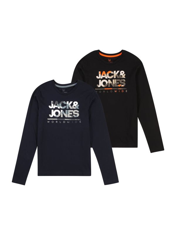 Jack & Jones Junior Jack & Jones Junior Majica 'JJLUKE'  mornarska / oranžna / črna / bela