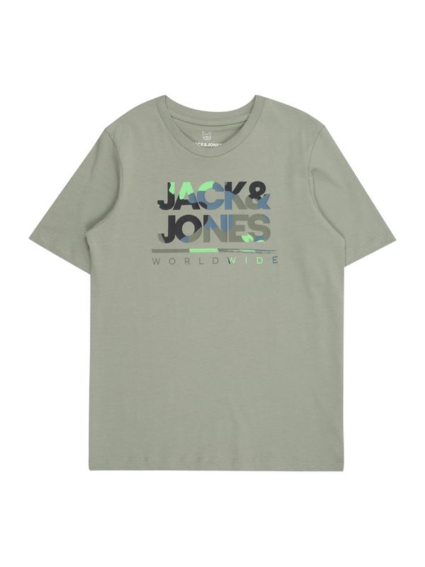 Jack & Jones Junior Jack & Jones Junior Majica 'JJLUKE'  safir / kaki / svetlo zelena / črna