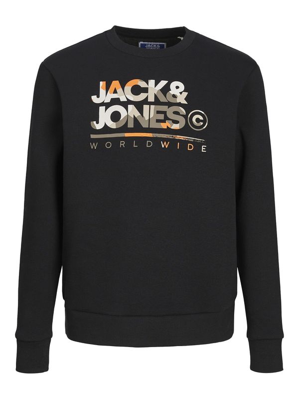 Jack & Jones Junior Jack & Jones Junior Majica 'JJLUKE'  siva / oranžna / črna / bela