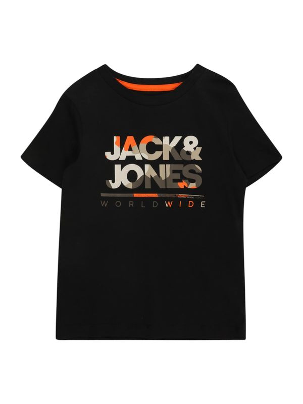 Jack & Jones Junior Jack & Jones Junior Majica 'JJLUKE'  siva / temno siva / oranžna / črna