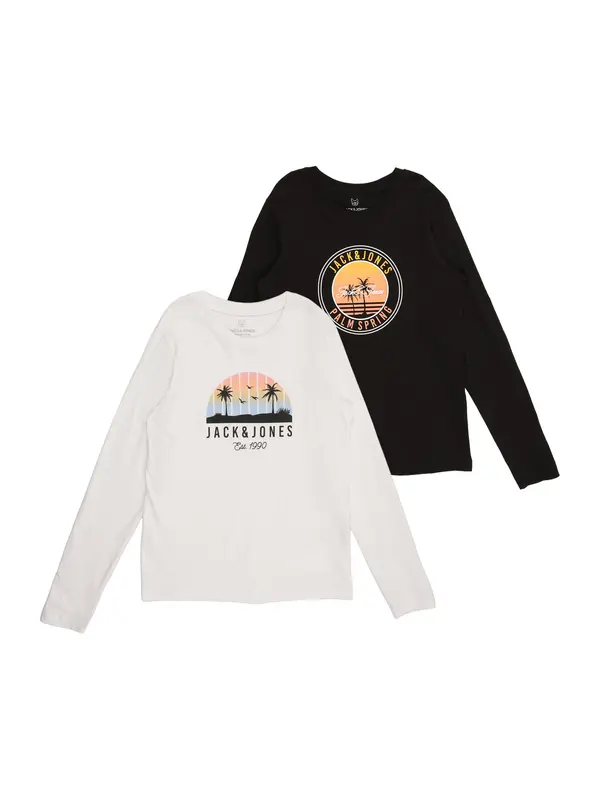 Jack & Jones Junior Jack & Jones Junior Majica 'JJPALM'  oranžna / svetlo roza / črna / bela