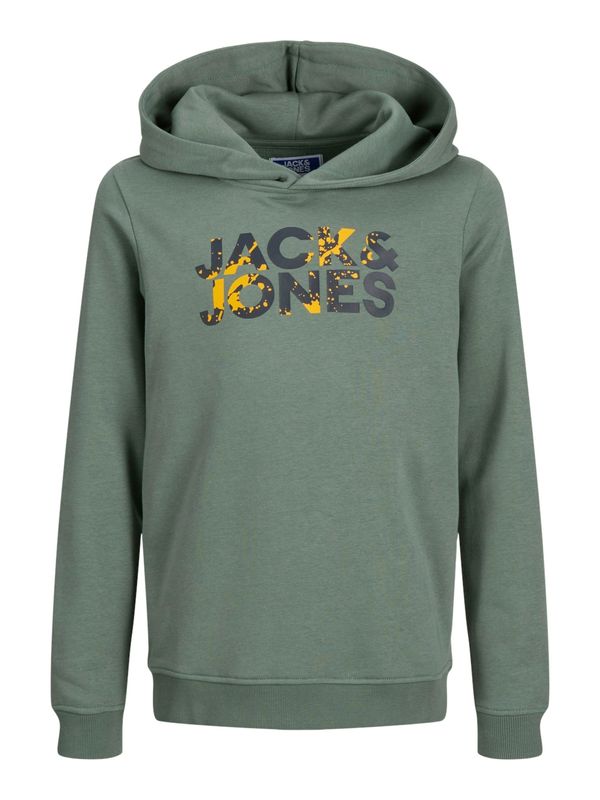 Jack & Jones Junior Jack & Jones Junior Majica 'JJSTYD'  rumena / temno zelena / črna