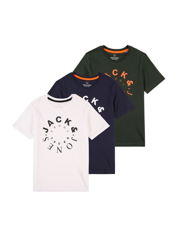 Jack & Jones Junior Jack & Jones Junior Majica 'JJWARRIOR'  mornarska / temno zelena / oranžna / bela