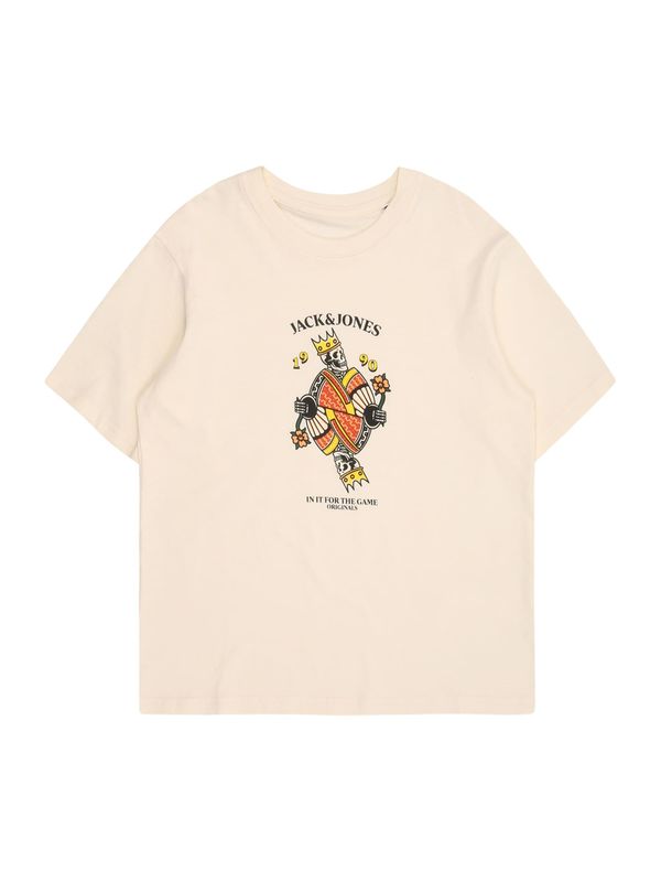 Jack & Jones Junior Jack & Jones Junior Majica 'JORANATOMY SKULL'  rumena / oranžna / črna / off-bela