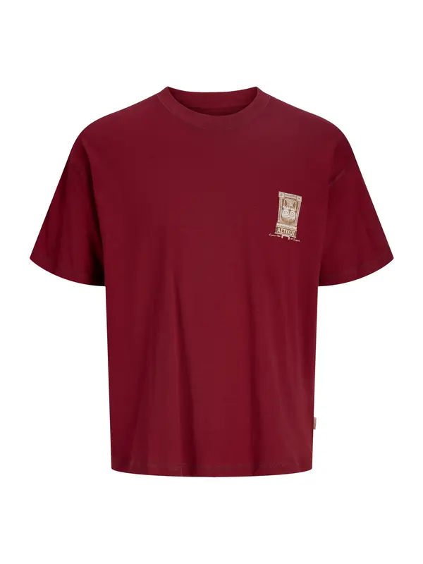 Jack & Jones Junior Jack & Jones Junior Majica 'JORARGOS'  karamel / rdeča / bela