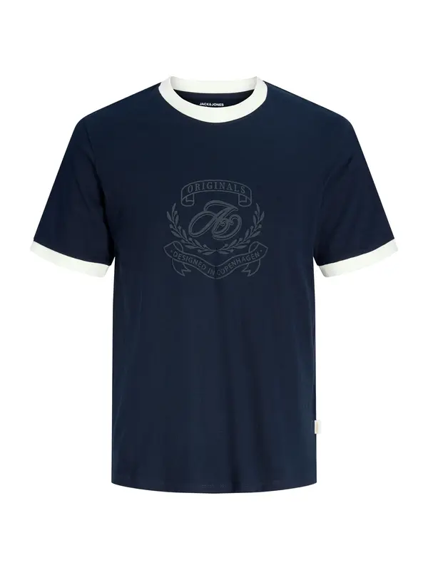 Jack & Jones Junior Jack & Jones Junior Majica 'JORARGOS RINGER'  mornarska / nočno modra / bela