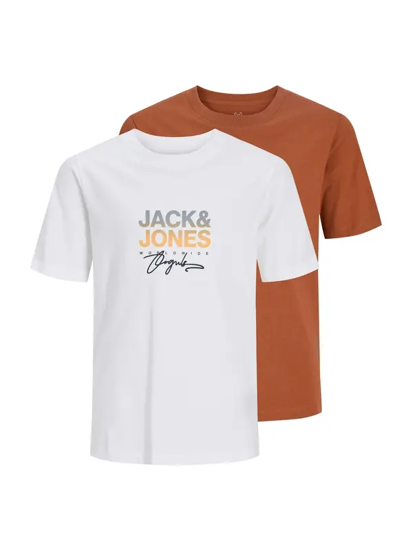 Jack & Jones Junior Jack & Jones Junior Majica 'JORCanggu'  rjasto rjava / srebrno-siva / marelica / bela