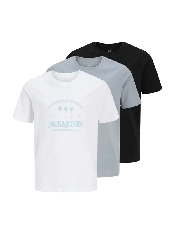 Jack & Jones Junior Jack & Jones Junior Majica 'JORNANTUCKET'  opal / svetlo modra / črna / bela