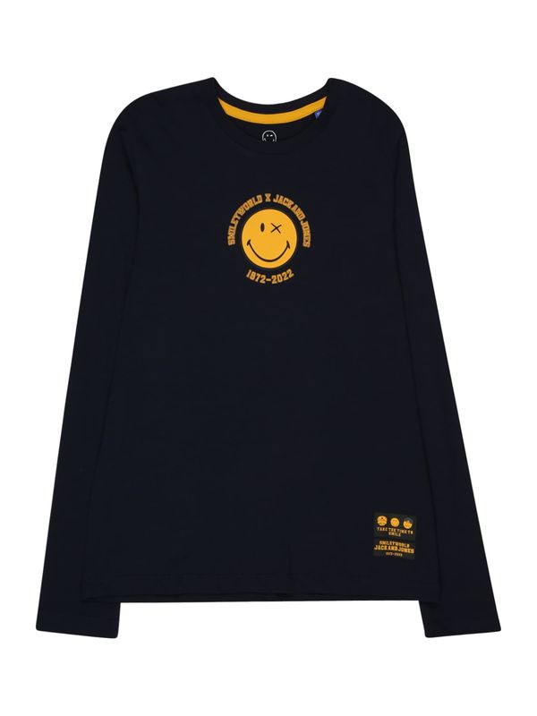 Jack & Jones Junior Jack & Jones Junior Majica 'JORSMILEYWORLD TEE LS CREW NECK JNR'  mornarska