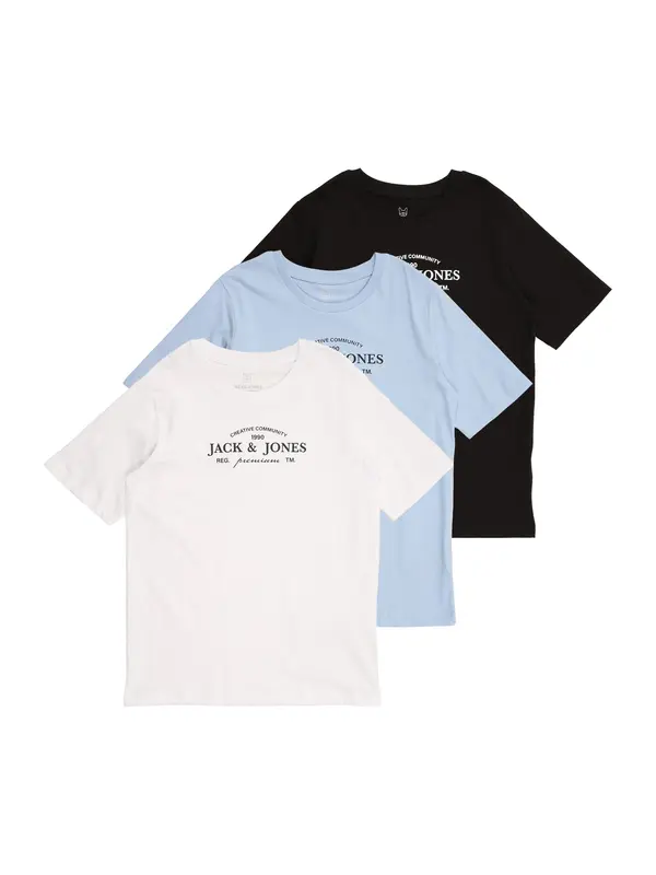 Jack & Jones Junior Jack & Jones Junior Majica 'JPRBLAKEVIN'  svetlo modra / črna / bela