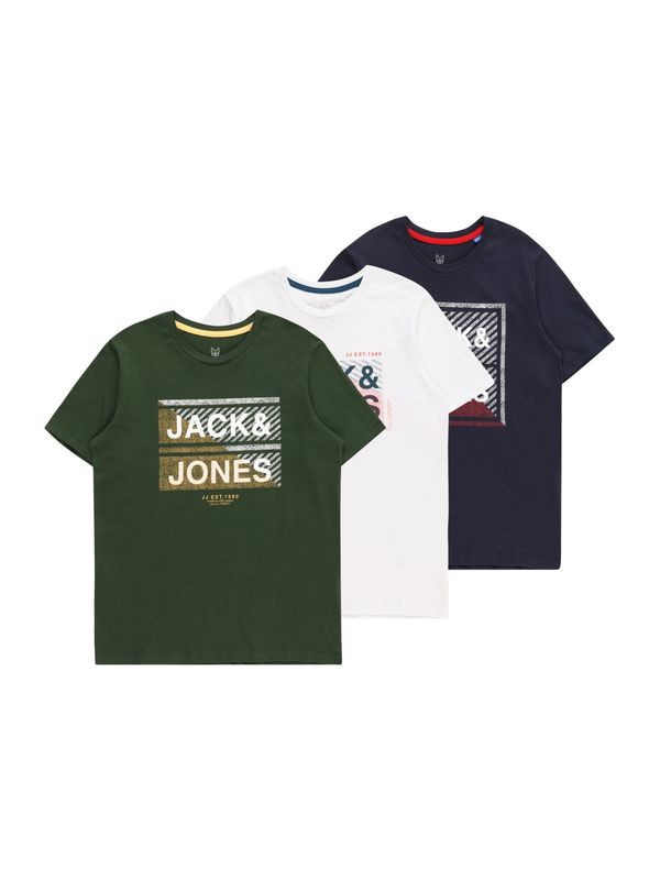 Jack & Jones Junior Jack & Jones Junior Majica 'KAIN'  mornarska / kaki / rdeča / bela