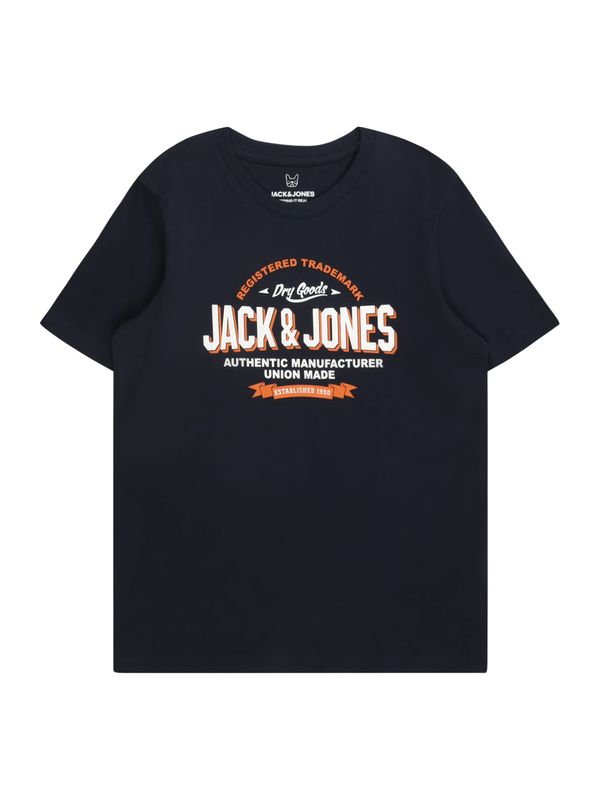 Jack & Jones Junior Jack & Jones Junior Majica  mornarska / oranžna / off-bela