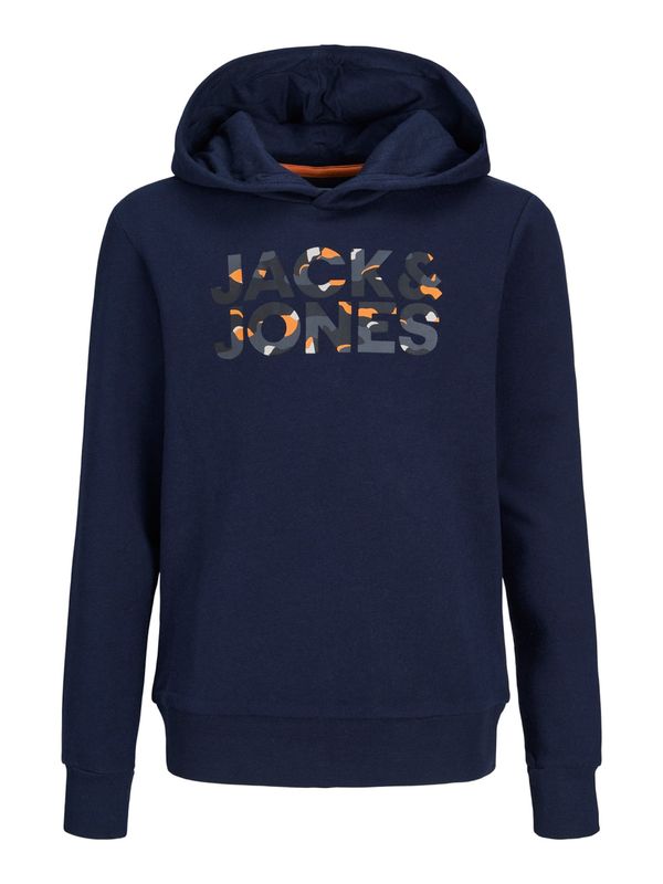 Jack & Jones Junior Jack & Jones Junior Majica  nočno modra / siva / oranžna / črna