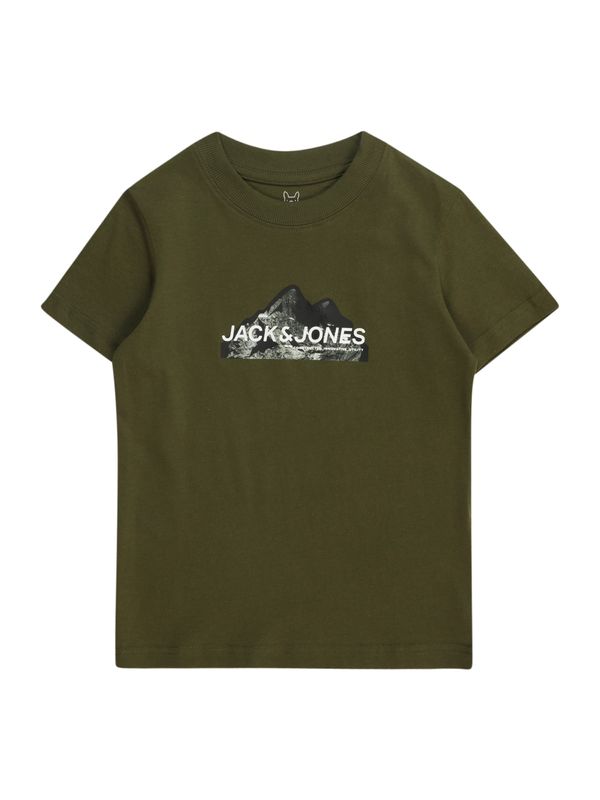 Jack & Jones Junior Jack & Jones Junior Majica  temno zelena / črna / bela