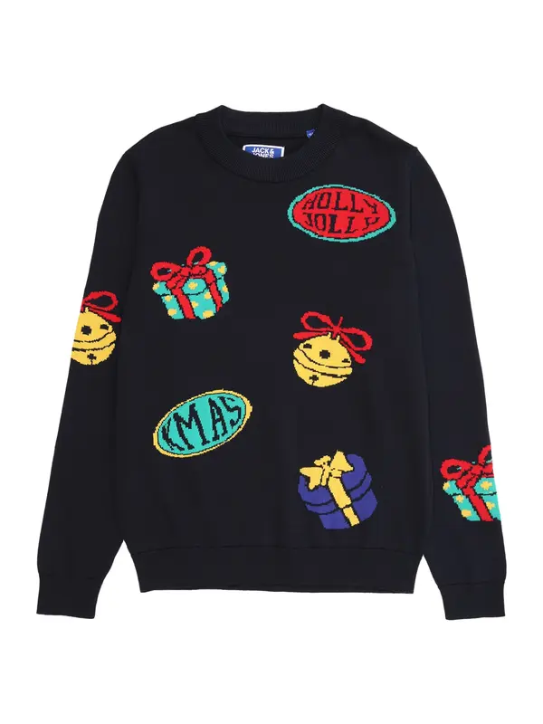 Jack & Jones Junior Jack & Jones Junior Pulover 'JORHOLIDAY'  turkizna / nočno modra / rumena / živo rdeča