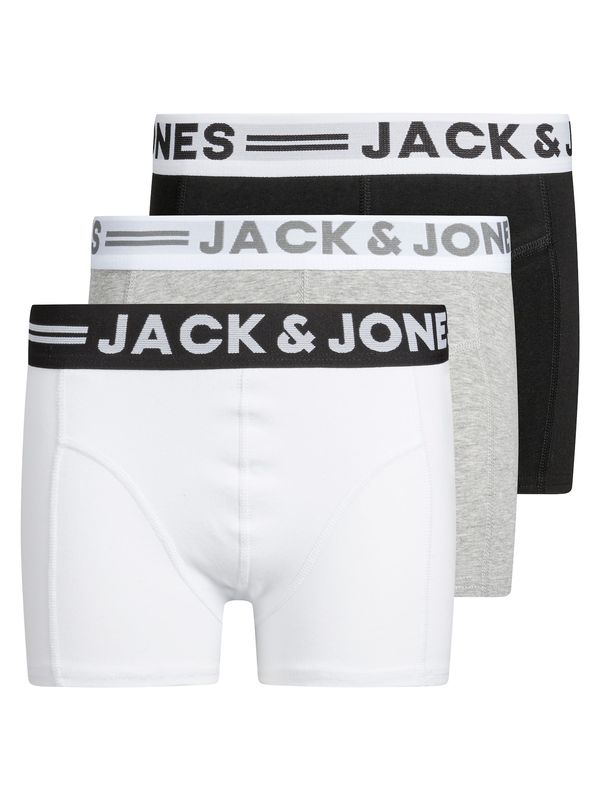 Jack & Jones Junior Jack & Jones Junior Spodnjice  pegasto siva / črna / bela