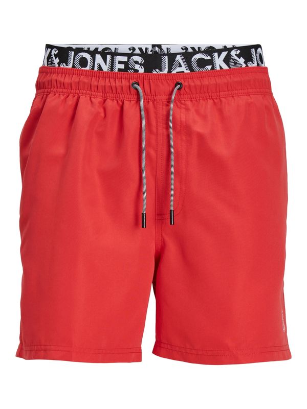 JACK & JONES JACK & JONES Kopalne hlače 'FIJI'  rdeča / črna / bela