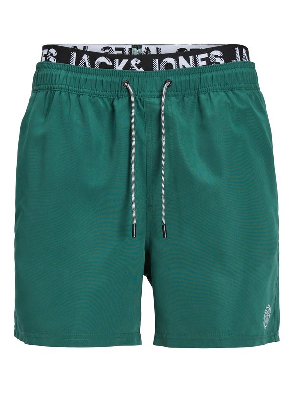 JACK & JONES JACK & JONES Kratke kopalne hlače 'FIJI'  siva / temno zelena / črna