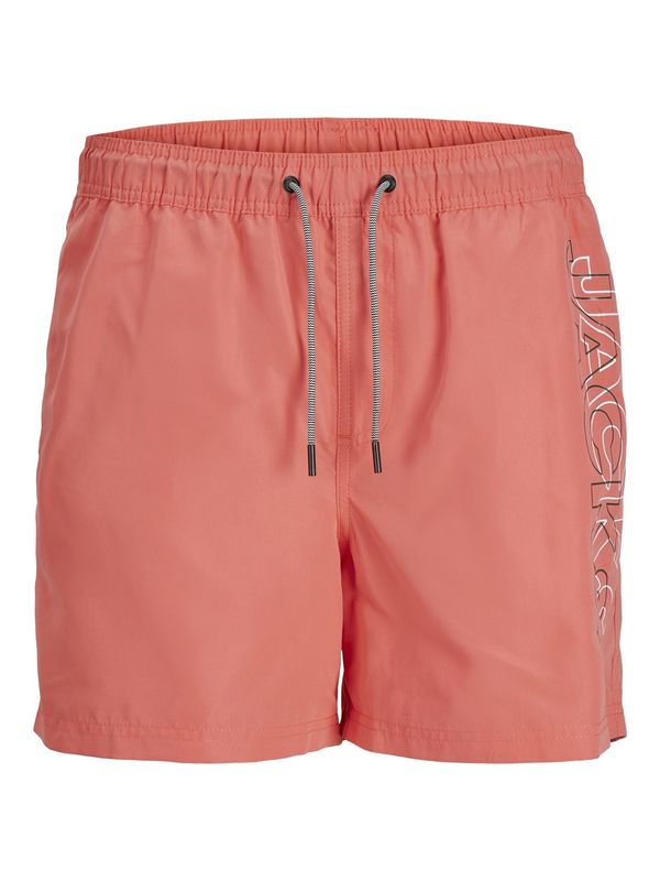 JACK & JONES JACK & JONES Kratke kopalne hlače 'FIJI SWIM'  korala / črna / bela