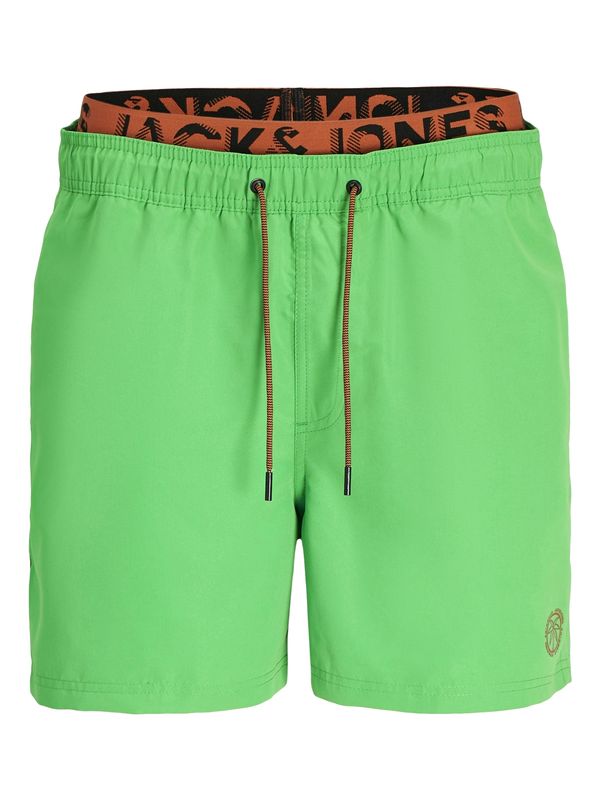 JACK & JONES JACK & JONES Kratke kopalne hlače 'FIJI'  zelena / oranžna / črna