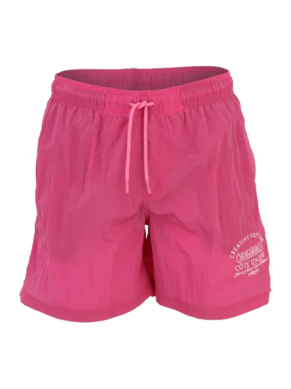 JACK & JONES JACK & JONES Kratke kopalne hlače 'JPSTKAUAI ELECTRIC'  roza / bela