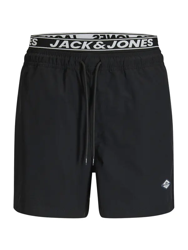 JACK & JONES JACK & JONES Kratke kopalne hlače 'JPSTMaui'  črna / bela