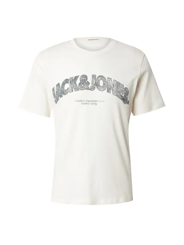 JACK & JONES JACK & JONES Majica 'Almeria'  dimno modra / safir / off-bela