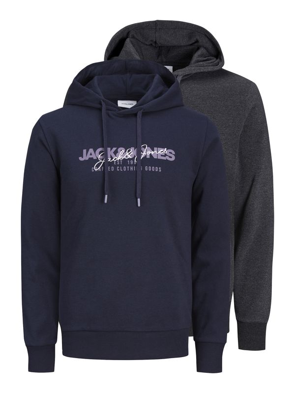 JACK & JONES JACK & JONES Majica 'Alvis'  modra / pegasto siva / lila / bela