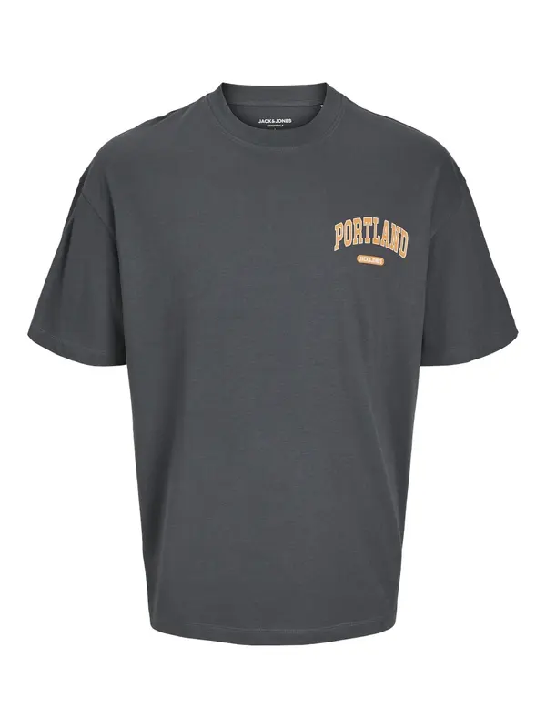 JACK & JONES JACK & JONES Majica 'Bradley'  grafit / oranžna / bela