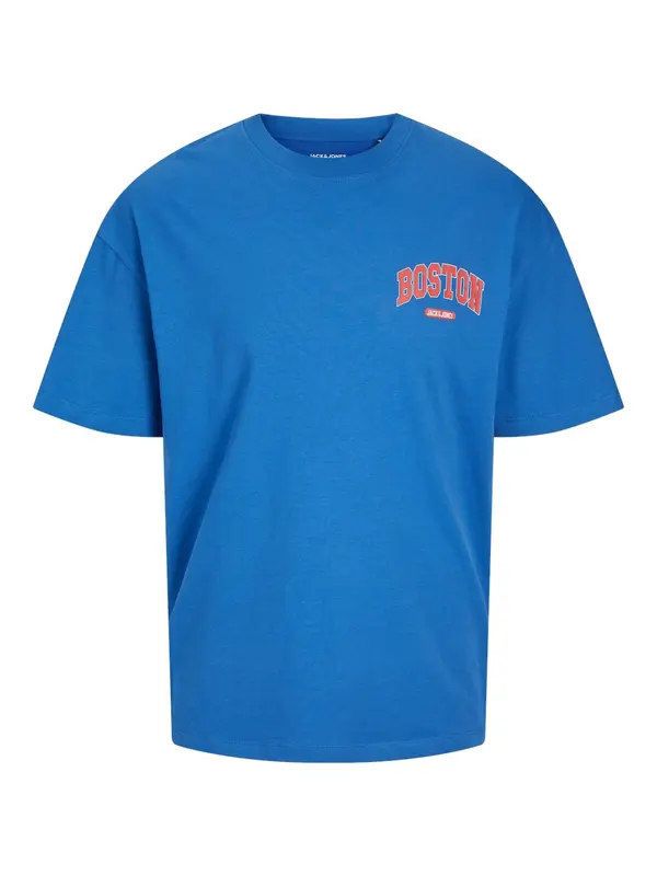 JACK & JONES JACK & JONES Majica 'Bradley'  modra / živo rdeča / volneno bela